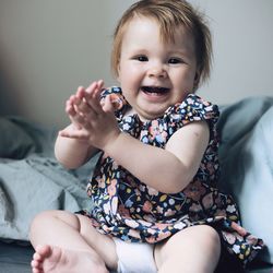 Baby girl laughing