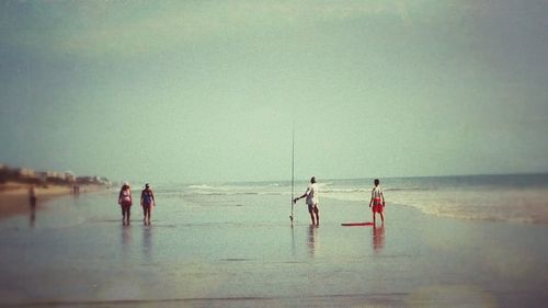 Woman enjoying at sea shore