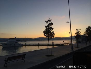 Scenic view of sea at sunset