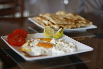 Close-up of served food