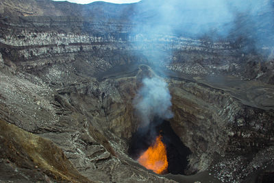 High angle view of volcanic landscape