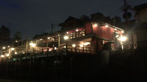 View of illuminated street light at night