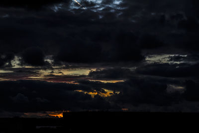 Scenic view of dramatic sky over landscape