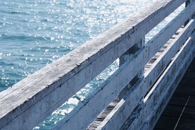 High angle view of pier over sea