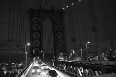 View of bridge at night