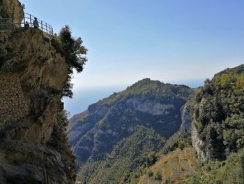 Scenic view of mountains against clear sky