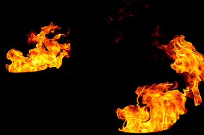 Close-up of bonfire at night