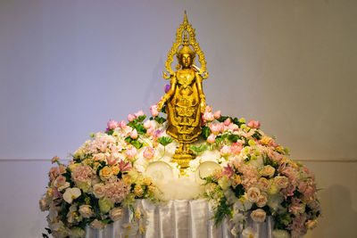 Statue of flowers at temple