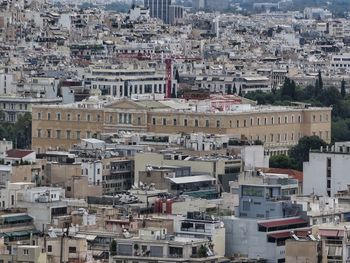 High angle view of townscape