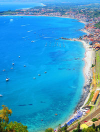 High angle view of beach