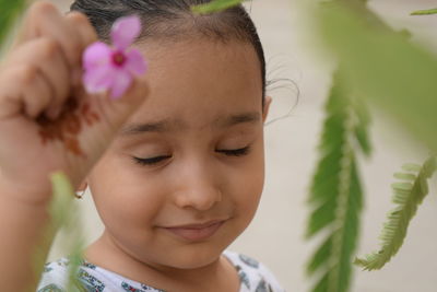 Close-up portrait of cute girl
