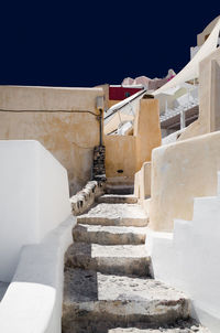 Staircase of building against clear sky