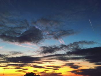 Low angle view of vapor trail in sky