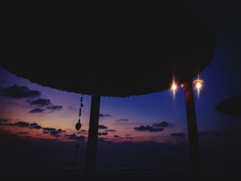 Scenic view of mountains against sky at night