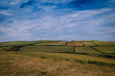 Scenic view of field against sky