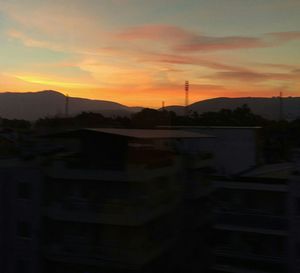 Scenic view of dramatic sky during sunset