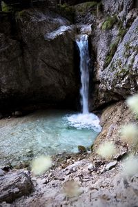 Scenic view of waterfall