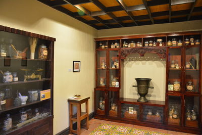Interior of illuminated store