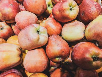 Full frame shot of apples for sale at market stall