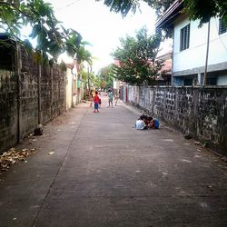 People walking on road