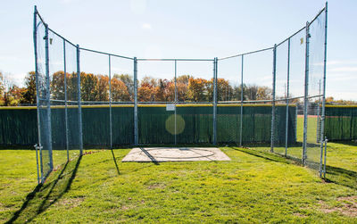 View of soccer field against sky