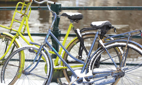 Bikes parked in amsterdam netherlands.