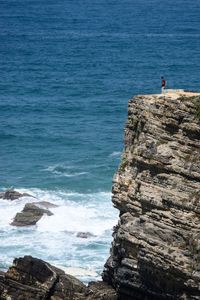 Scenic view of sea and rocks