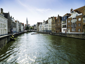 Canal in city of bruges, belgium