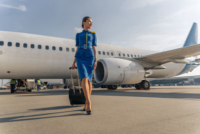 Airplane on airport runway