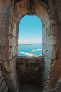 View of built structure against blue sky
