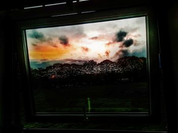 Scenic view of sky seen through glass window