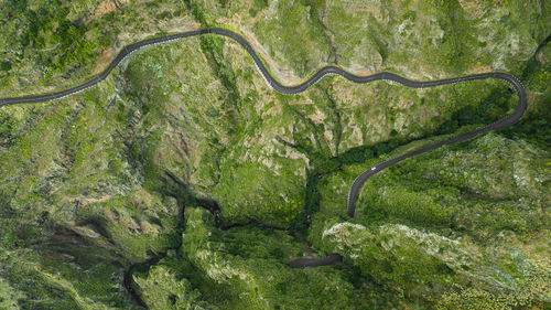 Aerial view of mountain road