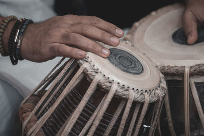 Close-up of man working