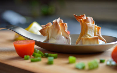 Close-up of food on table