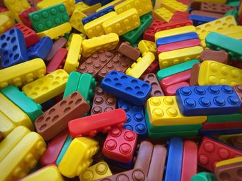 Full frame shot of colorful building blocks