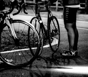 Low section of woman in bicycle