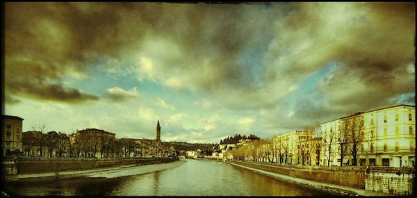 View of bridge against cloudy sky