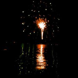 Reflection of illuminated lights in water