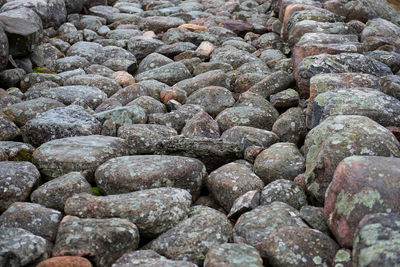Full frame shot of pebbles at beach