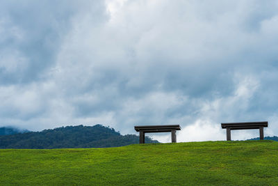 Scenic view of field against sky