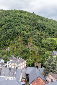 High angle view of residential district