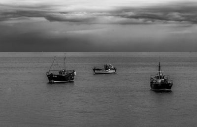 Boat sailing in sea