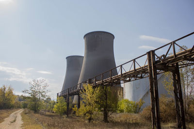 Abandoned power station chimneys