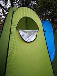 Close-up of tent in water