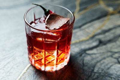 Close-up of drink on table