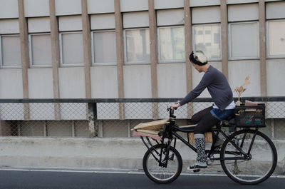 Man riding bicycle