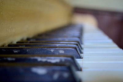 Close-up of piano keys