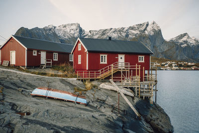 Surroundings of the typical norwegian village of hamnøy