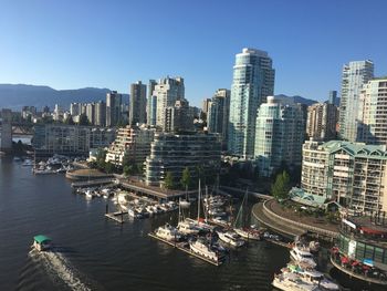 Aerial view of buildings in city