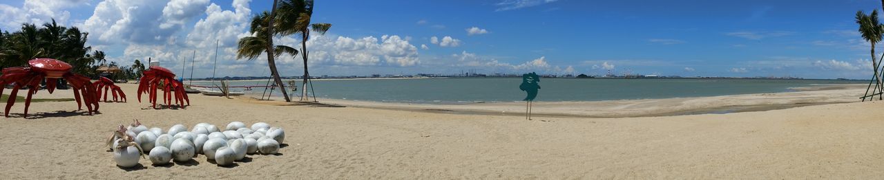 Panoramic view of beach against sky